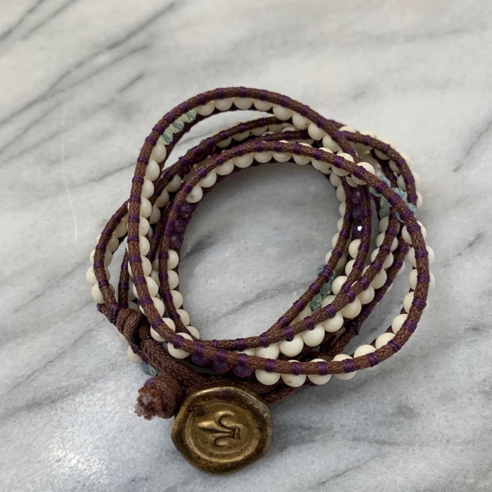 Handmade Rope Wrapped Bracelet Purple - Picture 8 of 10